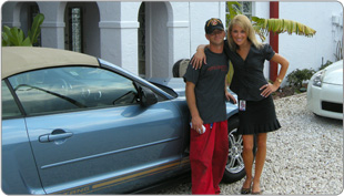 Allison Walker and Allen West outside VehicleSpa